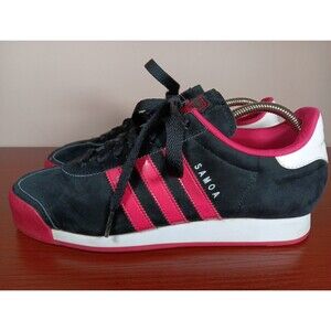 Adidas Samoa Sneakers Women's Size 10 Black Pink White  Faux Suede EUC